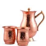 Copper Water Jug set with 2 glasses - KB202