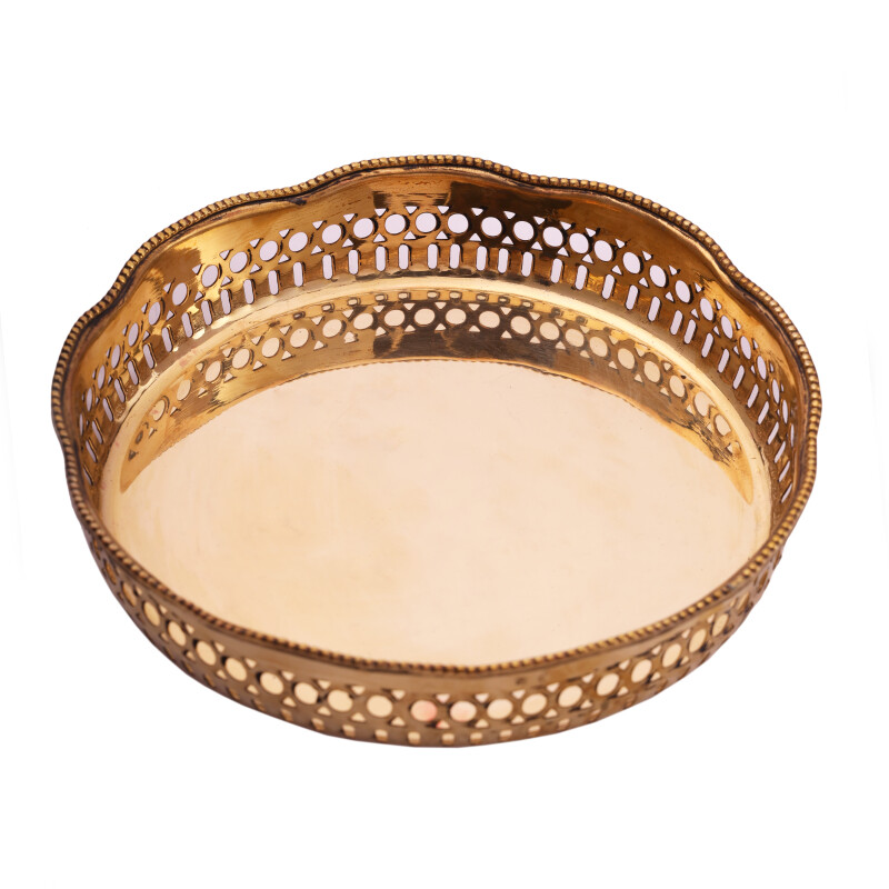 Fruit Basket / Puja Thali / Decorative Basket (Round)-KB034