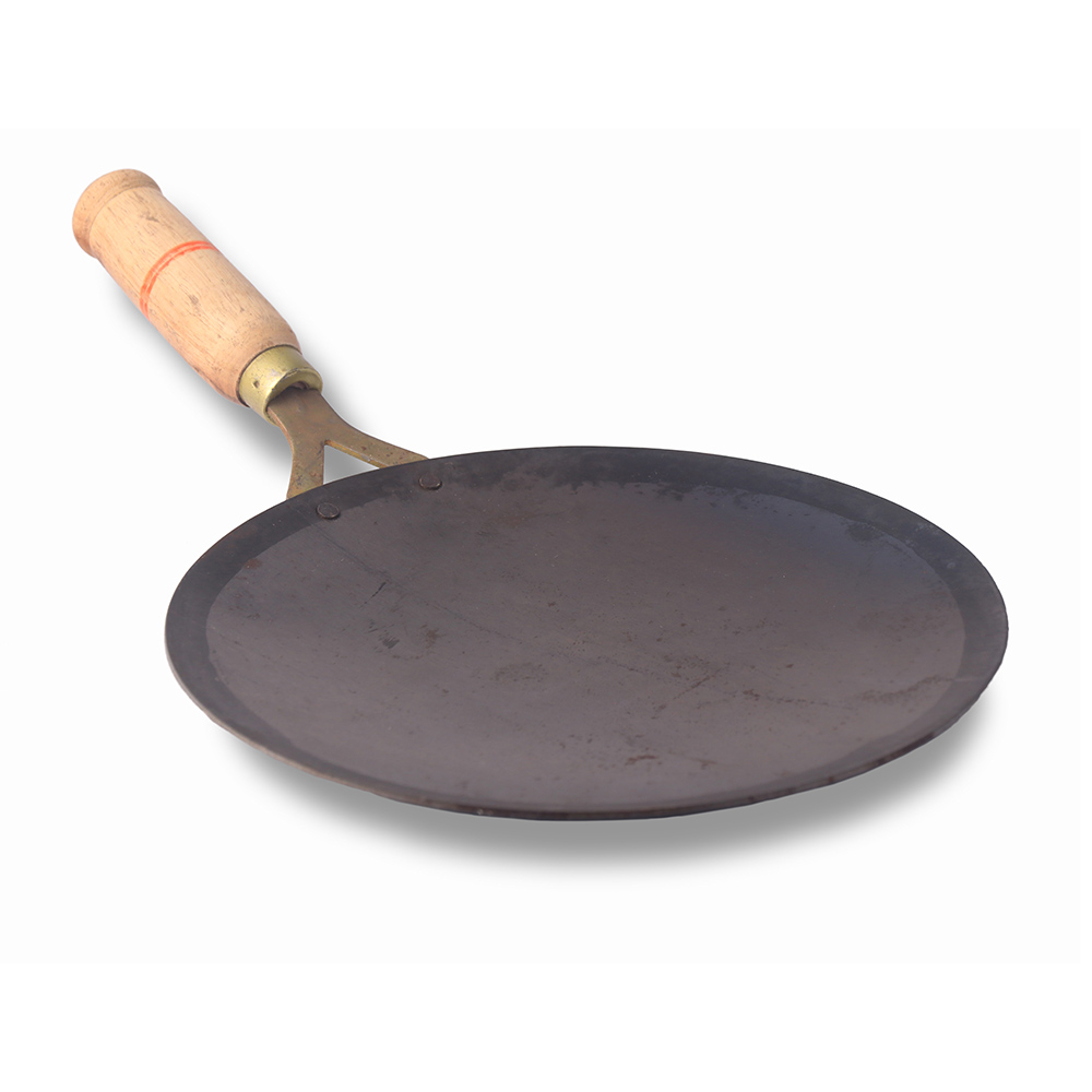 Iron Roti Tawa With Wooden Handle-11 Inches (ideal Size