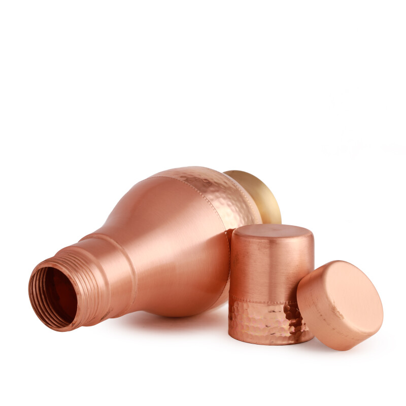 Copper Bulb Shaped Water Pitcher / Copper Bedroom Water Bottle / Surai - KB217