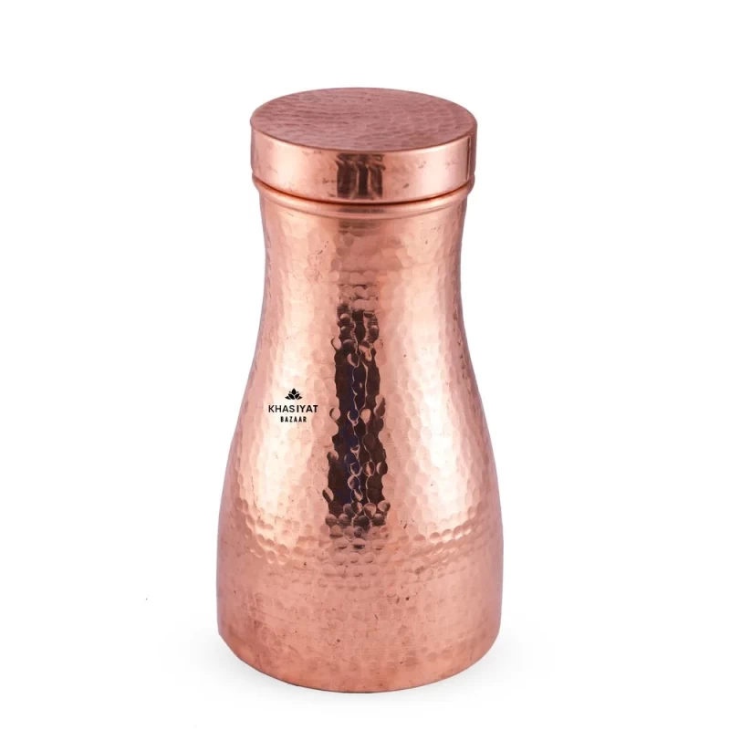 Copper Water Pitcher with glass / Bedroom Water Bottle / Gadva / Tambya - KB205
